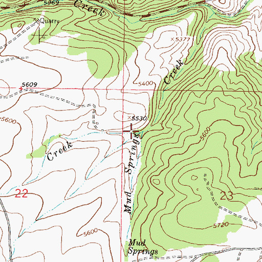 Topographic Map of Root Creek, MT