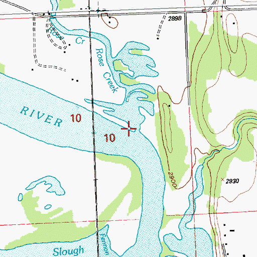 Topographic Map of Rose Creek, MT