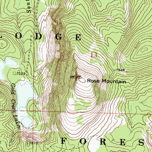 Topographic Map of Rose Mountain, MT