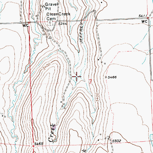 Topographic Map of Rosetta Creek, MT