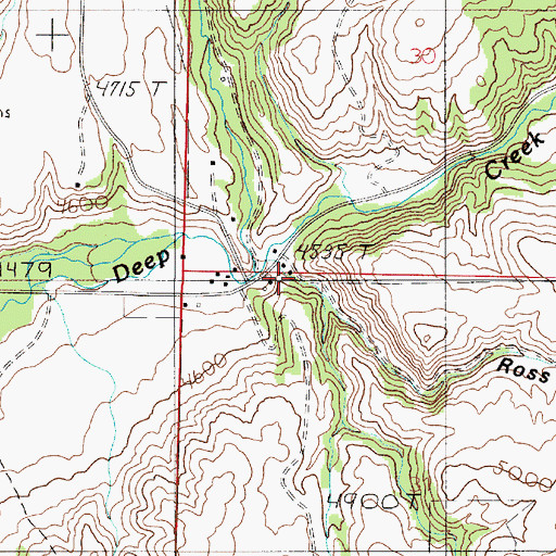 Topographic Map of Ross Gulch, MT