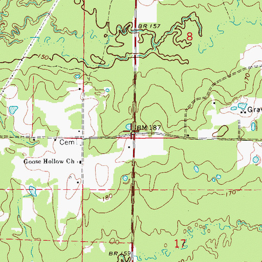 Topographic Map of Carpenter, AR