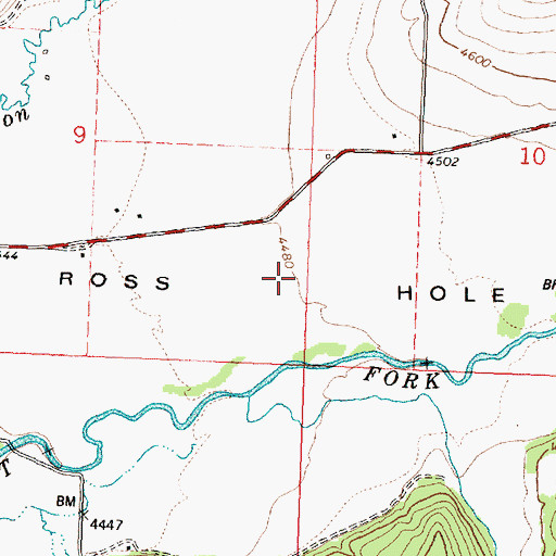 Topographic Map of Ross Hole, MT