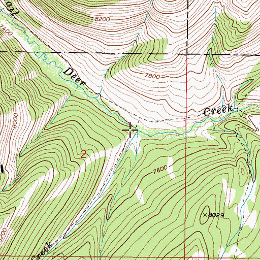 Topographic Map of Rough Creek, MT