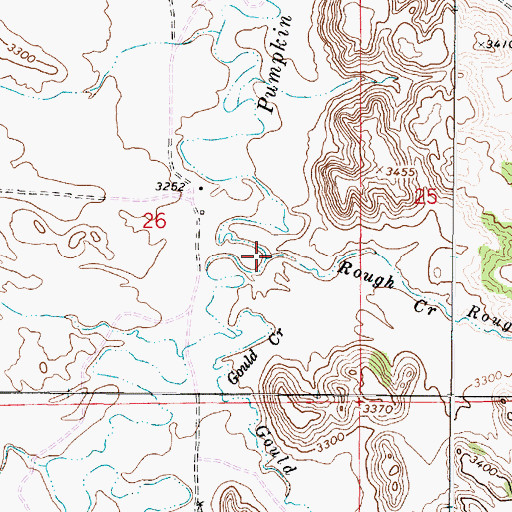 Topographic Map of Rough Creek, MT