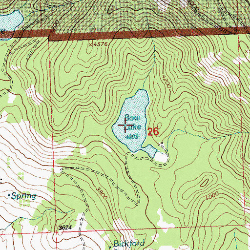 Topographic Map of Row Lake, MT