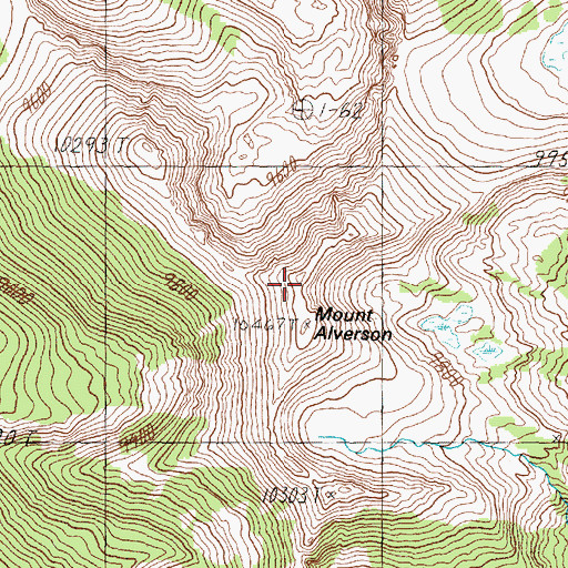 Topographic Map of Mount Alverson, MT