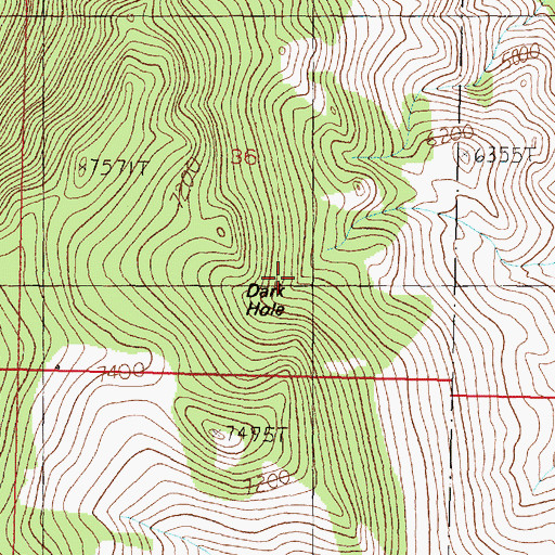 Topographic Map of Dark Hole, MT