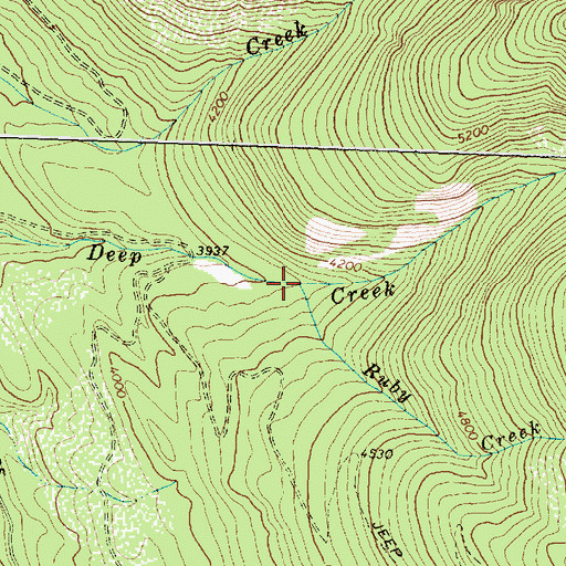 Topographic Map of Ruby Creek, MT