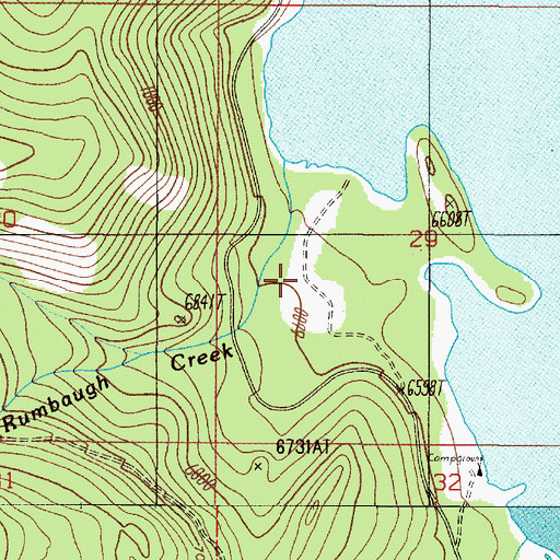 Topographic Map of Rumbaugh Campground, MT