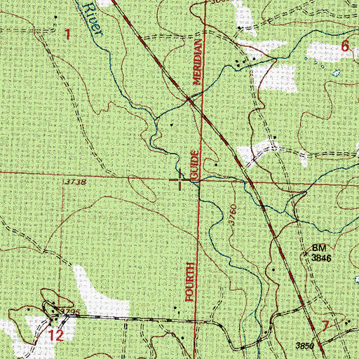 Topographic Map of Rumble Creek, MT