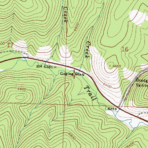 Topographic Map of Runaway Creek, MT