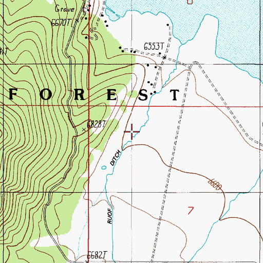 Topographic Map of Ruof Ditch, MT