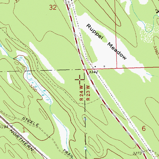 Topographic Map of Ruppel Meadow, MT