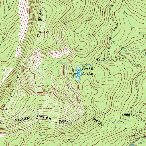 Topographic Map of Rush Lake, MT