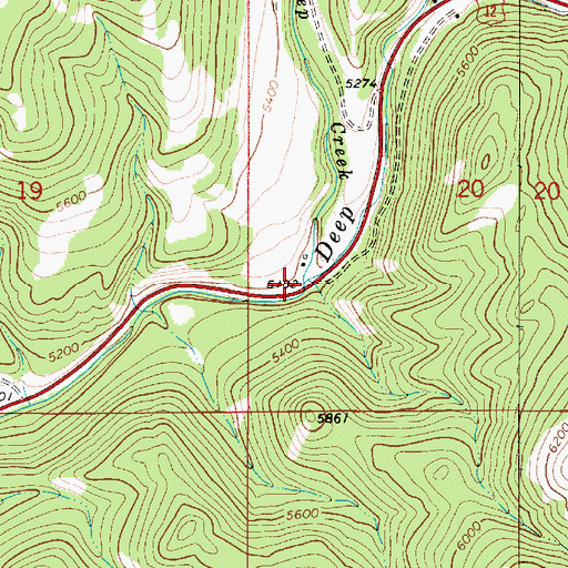 Topographic Map of Russell Fork Deep Creek, MT