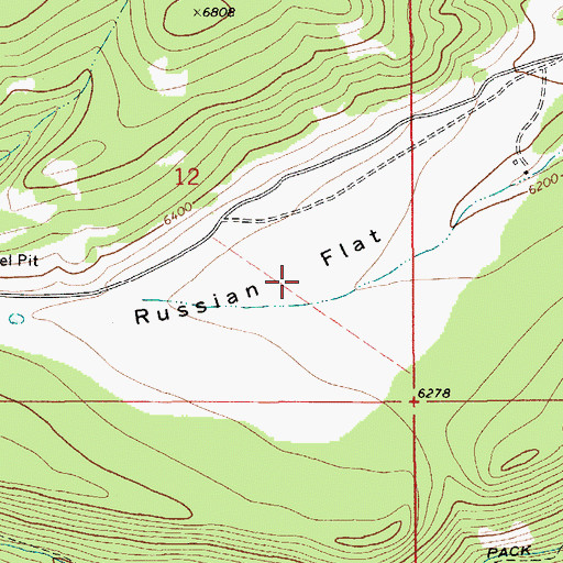 Topographic Map of Russian Flat, MT
