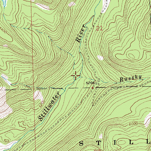 Topographic Map of Russky Creek, MT