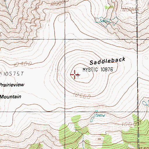 Topographic Map of Saddleback Mountain, MT
