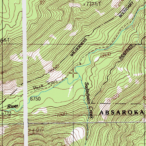 Topographic Map of Saderbalm Creek, MT