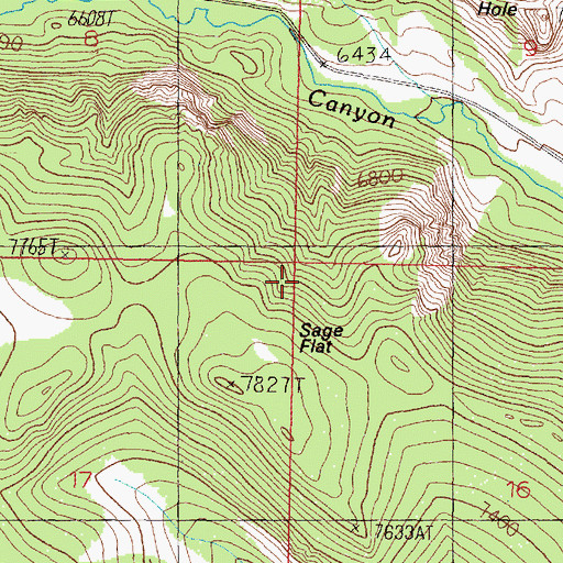 Topographic Map of Sage Flat, MT