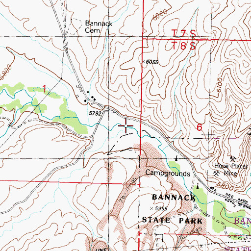Topographic Map of Sagebrush Creek, MT