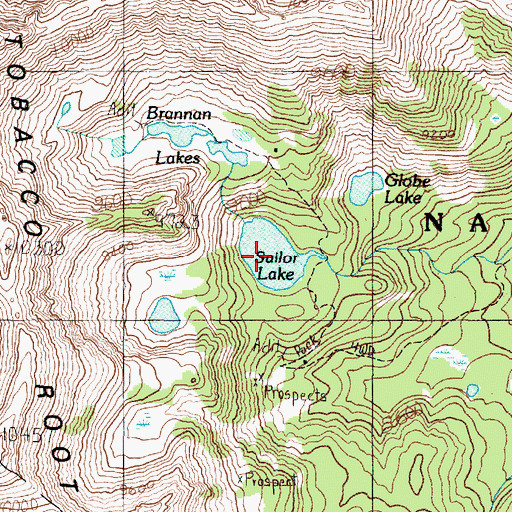 Topographic Map of Sailor Lake, MT