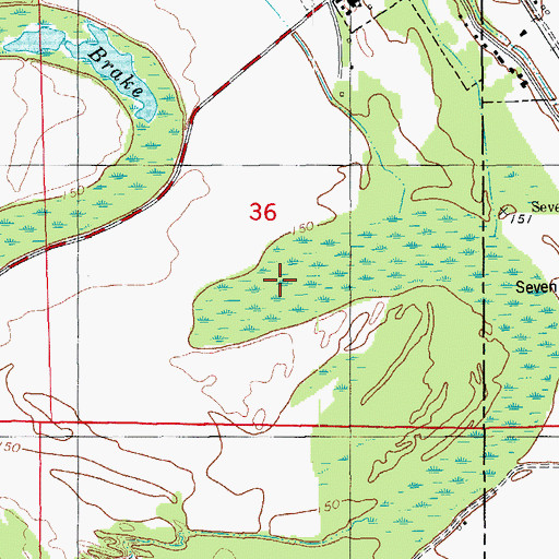 Topographic Map of Cypress Brake, AR