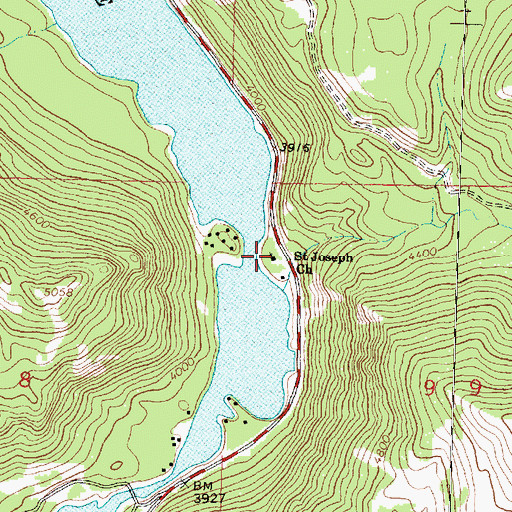 Topographic Map of Saint Joseph Church, MT