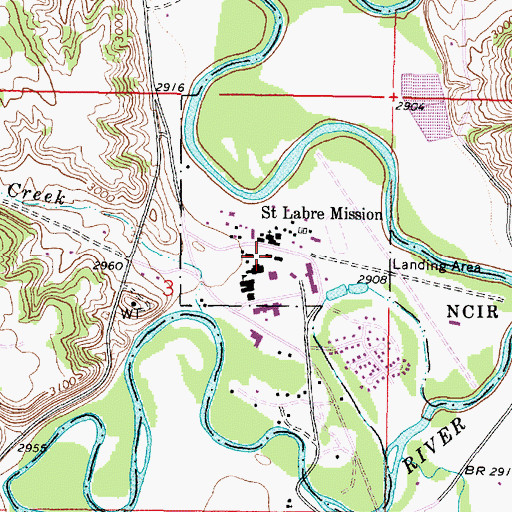 Topographic Map of Saint Labre Mission, MT