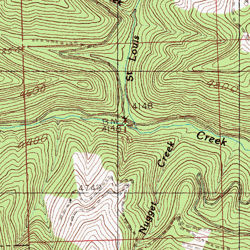 Topographic Map of Saint Louis Creek, MT