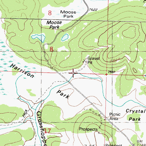 Topographic Map of Saint Louis Gulch, MT