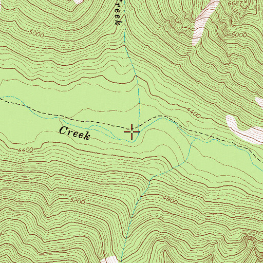 Topographic Map of Saint Mary Creek, MT