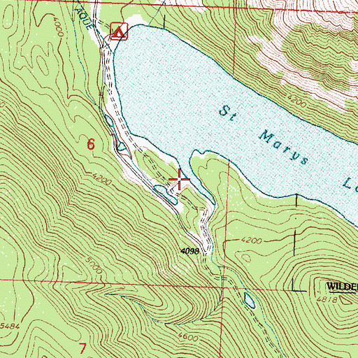 Topographic Map of Saint Marys Lake, MT