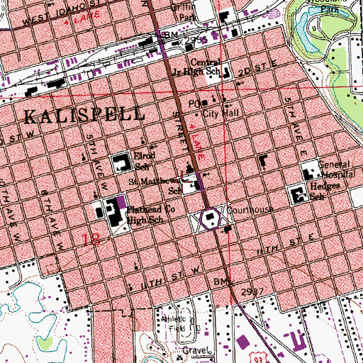 Topographic Map of Saint Matthew's School, MT