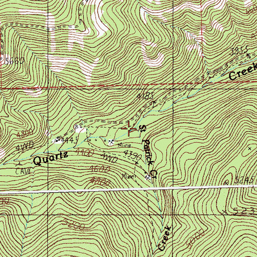 Topographic Map of Saint Patrick Creek, MT