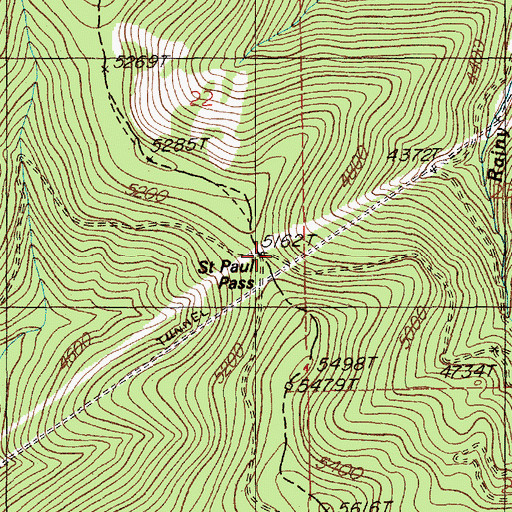 Topographic Map of Saint Paul Pass Tunnel, MT