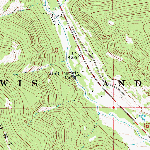 Topographic Map of Saint Thomas Camp, MT