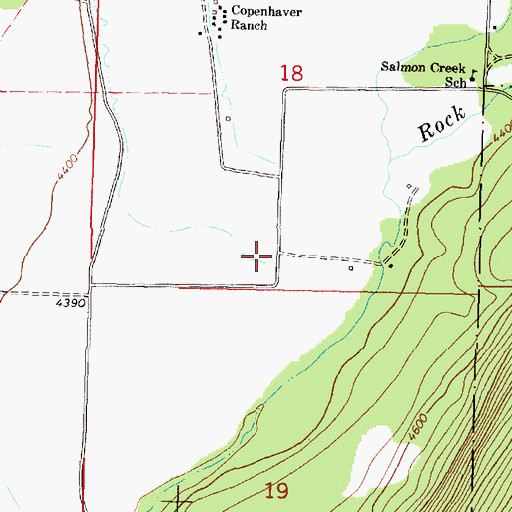 Topographic Map of Salmon Creek, MT