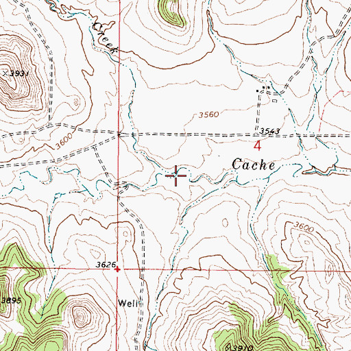 Topographic Map of Salt Creek, MT