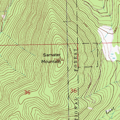 Topographic Map of Samater Mountain, MT