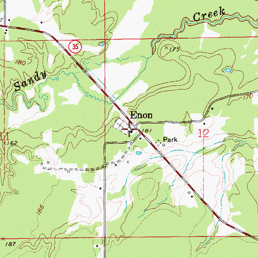 Topographic Map of Enon Baptist Church, AR