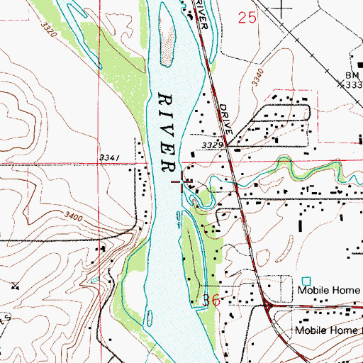 Topographic Map of Sand Coulee Creek, MT