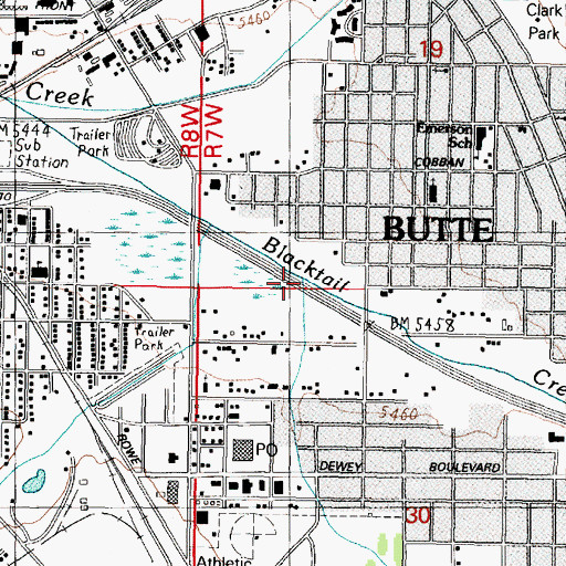 Topographic Map of Sand Creek, MT