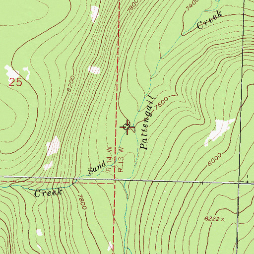 Topographic Map of Sand Creek, MT
