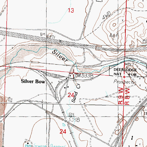 Topographic Map of Sand Creek, MT