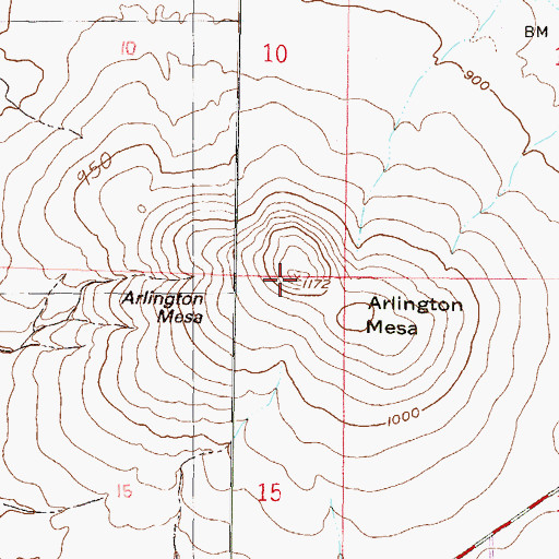 Topographic Map of Arlington Mesa, AZ