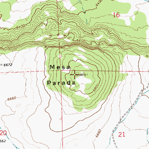 Topographic Map of Mesa Parada, AZ