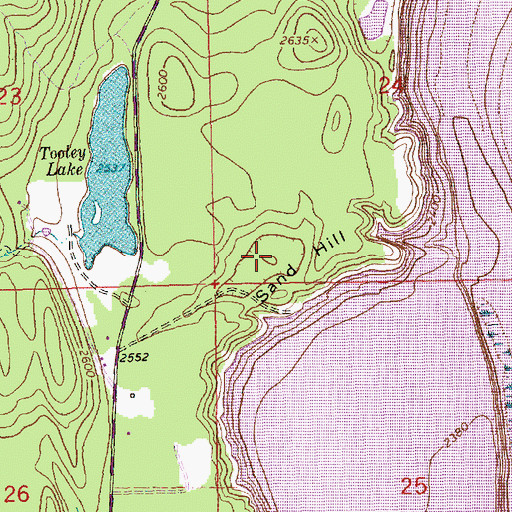 Topographic Map of Sand Hill, MT