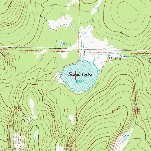 Topographic Map of Sand Lake, MT